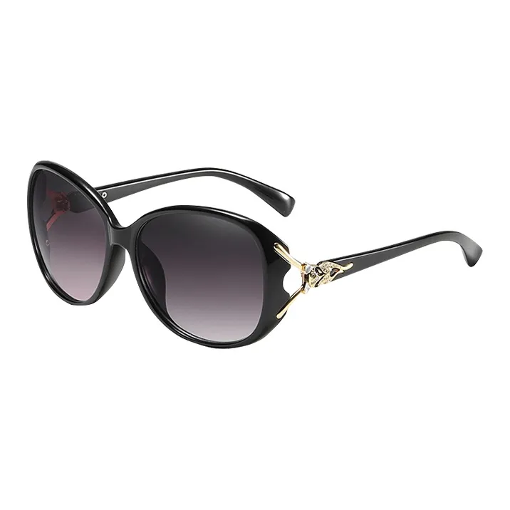 Narandu PC Metal Oval Sunglasses Women's Red Frame With Gradient Red/Black Frame With Gradient Gray Lens-4