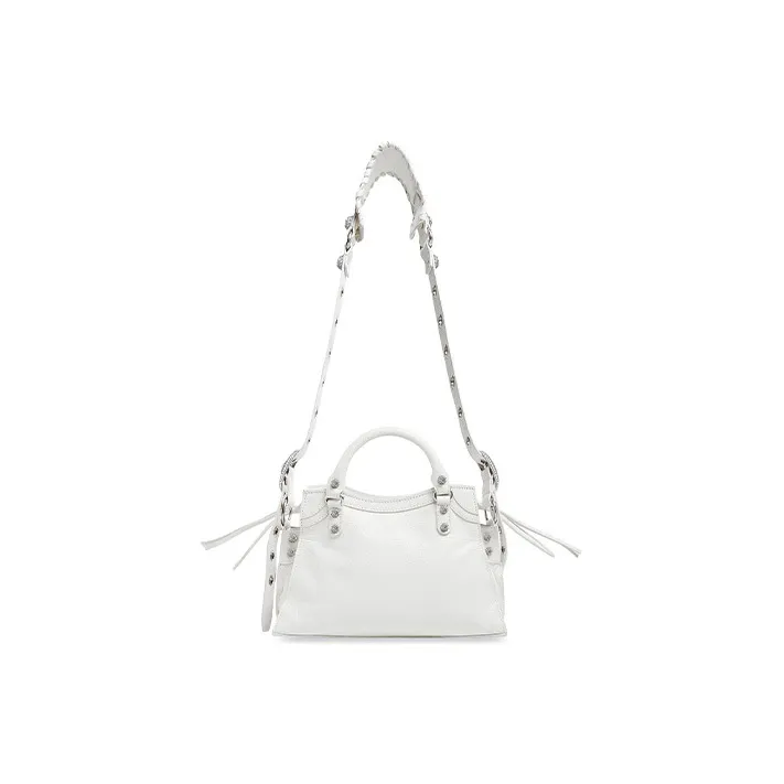 Balenciaga Neo Cagole Arena Lambskin Handbag Crossbody Bag Shoulder Bag Women's White-3