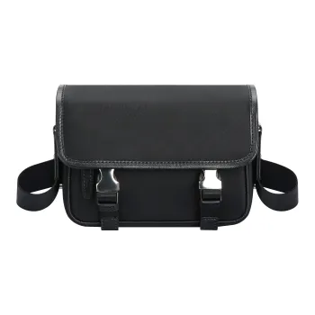 BOPAI Microfiber Synthetic Leather Messenger Bag Sling Bag 2-in-1 Shoulder Bag Crossbody Bag Unisex Black