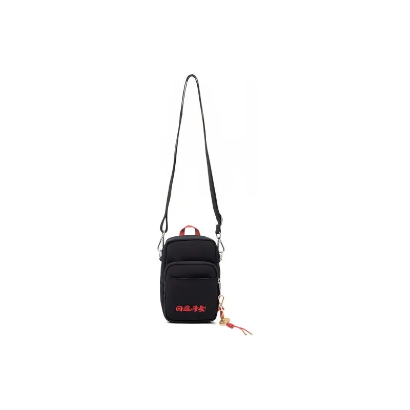 LiNing Sports Life Collection Embroidery Detail Shoulder Bag, Crossbody Bag Regular Unisex Black-3