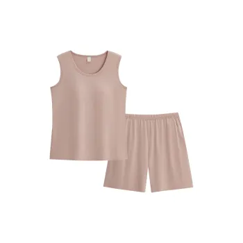 Sha Qian Pajama Set Summer Women's Cameo Brown