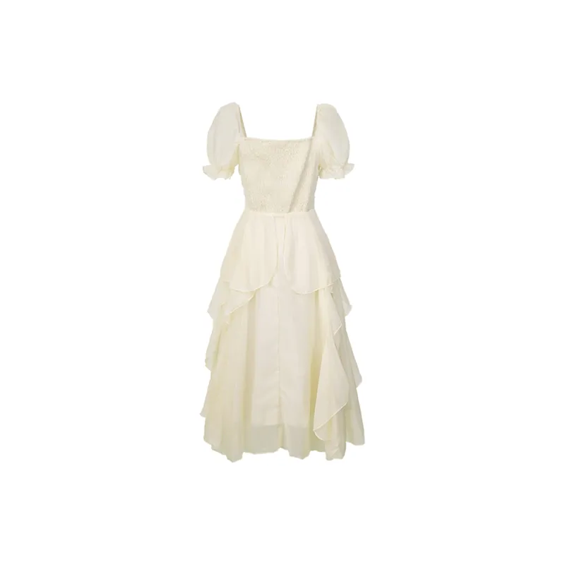 Vine Color Short Sleeved Dress Women's-1