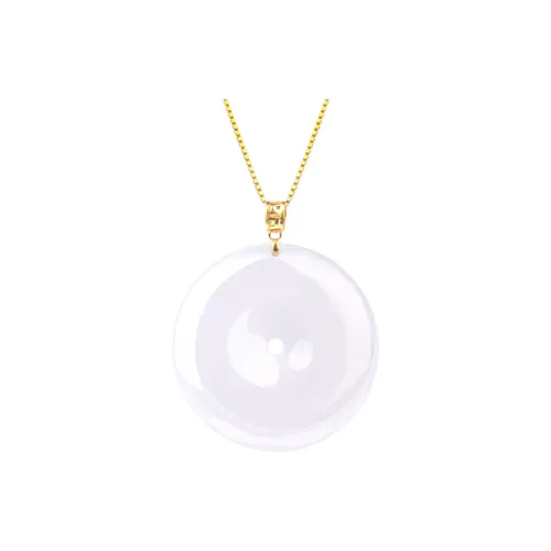 Clear Snow Ice Glutinous Jadeite Necklaces Unisex