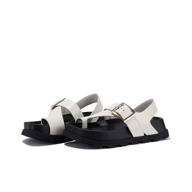BELLALILY Beach Sandals Women's Ecru-2