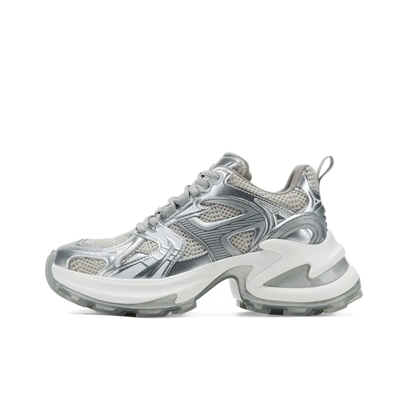 GG CC Chunky Sneakers Women's Low Top Black/Silver-6