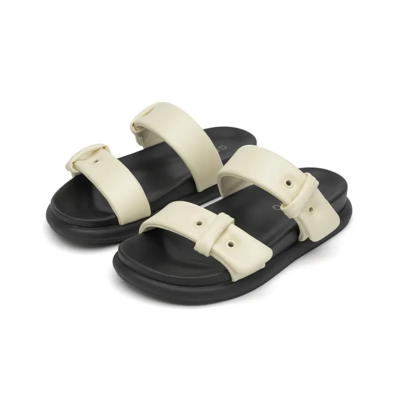 GEMEIQ Slide Slippers Women's Ecru/Caramel-1
