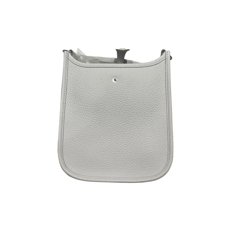 HERMES Evelyne Clemence Calfskin Shoulder Bag Crossbody Bag Unisex Light Gray-2