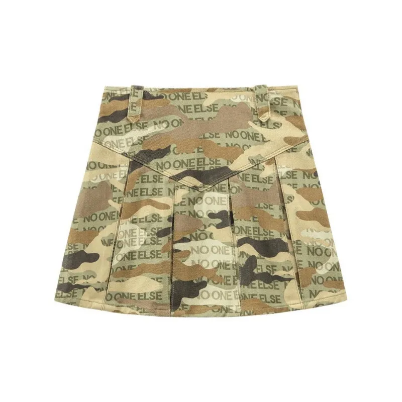NO ONE ELSE Casual Short Skirts Women's Army Green-1