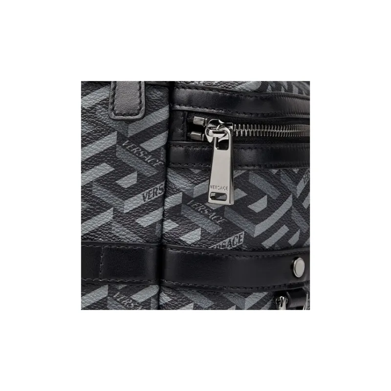 VERSACE Canvas Backpack Men's Black-2