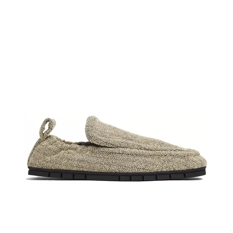Bottega Veneta Plank Casual Loafers Men's Black Beige-1