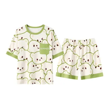 The Story Of The Flower Season Pajama Set Women's Apricot Green