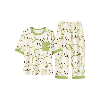 The Story Of The Flower Season Pajama Set Women's Apricot Green