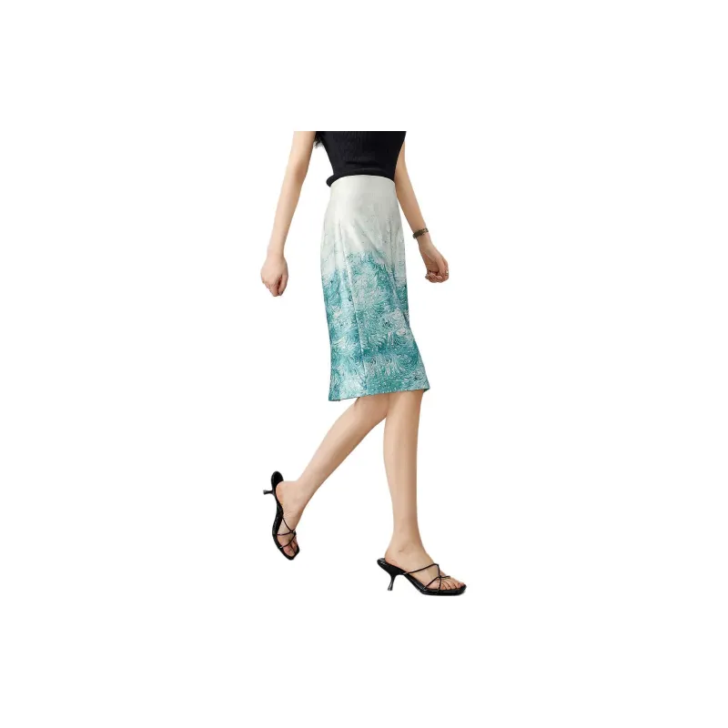 【dme】 Casual Long Skirt Women's Blue-3