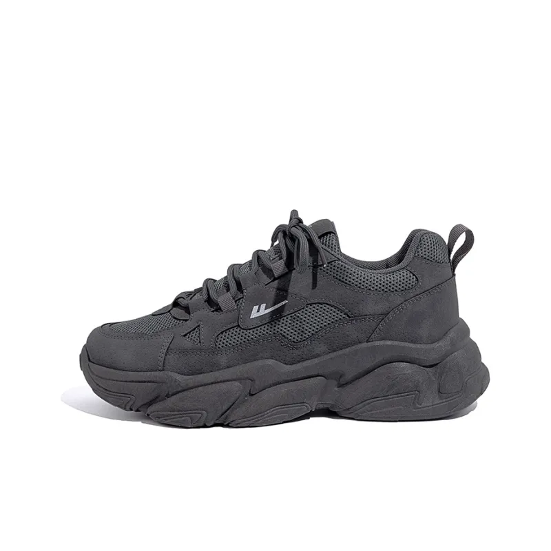 Warrior Breathable Lightweight Height Increasing Low Top Chunky Sneakers Men's Gray-0