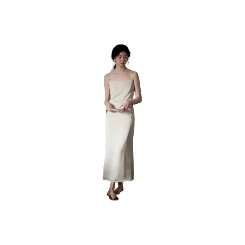 NICE PEOPLE Slip Dresses Women's Beige