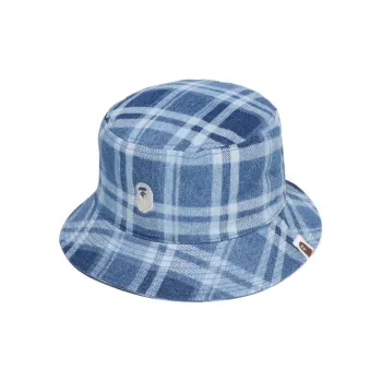 A BATHING APE Cotton Bucket Hats Men's Blue