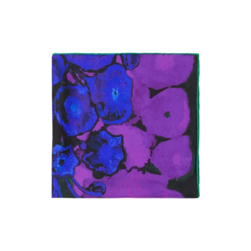 Burberry Silk Silk Scarves Unisex Purple-1