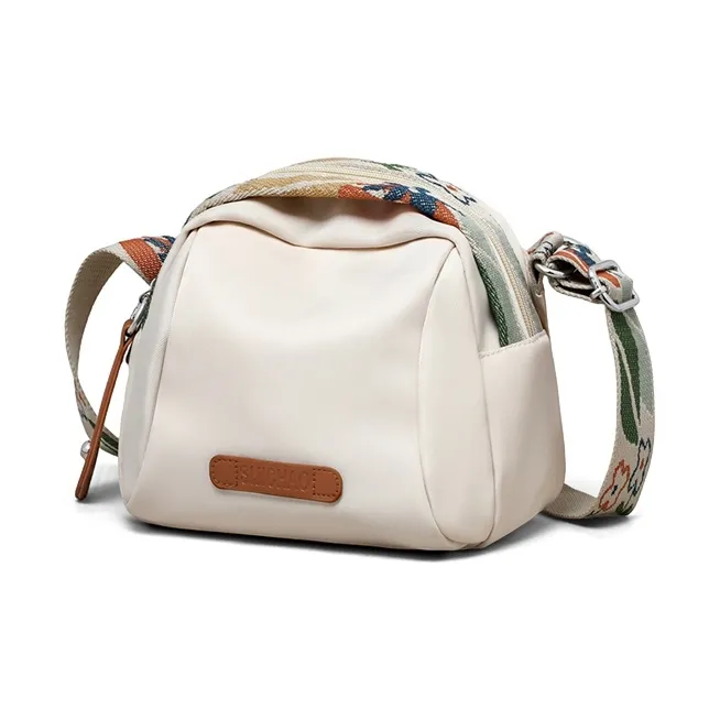 VINEY Fabric Shoulder Bag Crossbody Bag Sling Bag Dome Bag Regular Women's Ecru/Black-2