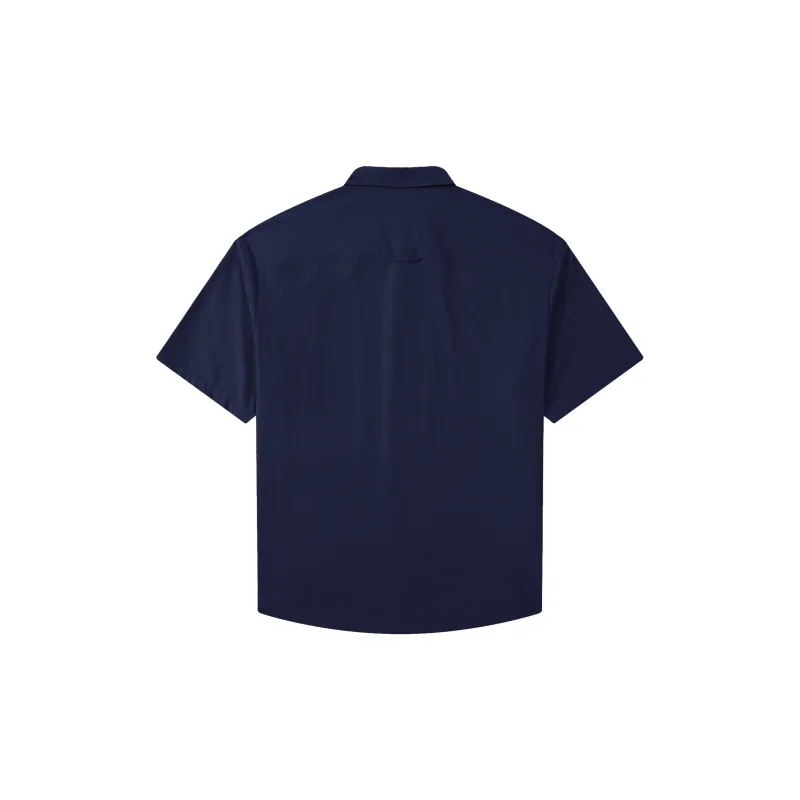 A.B.X Front Slant One Piece Full Coverage Pockets Cuban Collar Shirt Men's-4