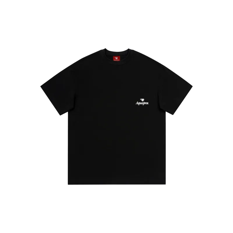 AQUAPROS T Shirt Unisex Black Basic 100% Cotton Minimalist Style-1