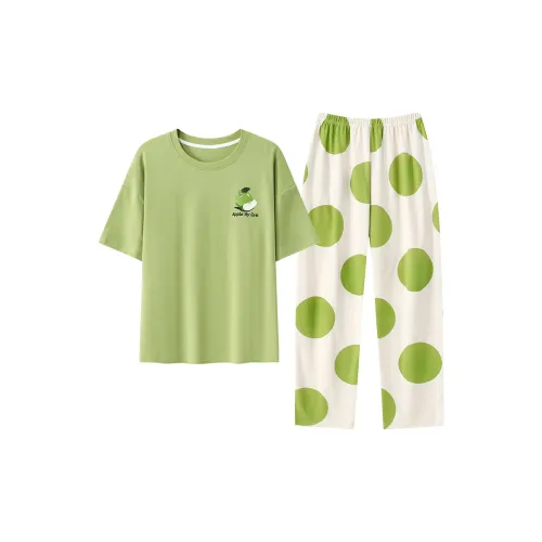 The Story Of The Flower Season Pajama Set Women's Green