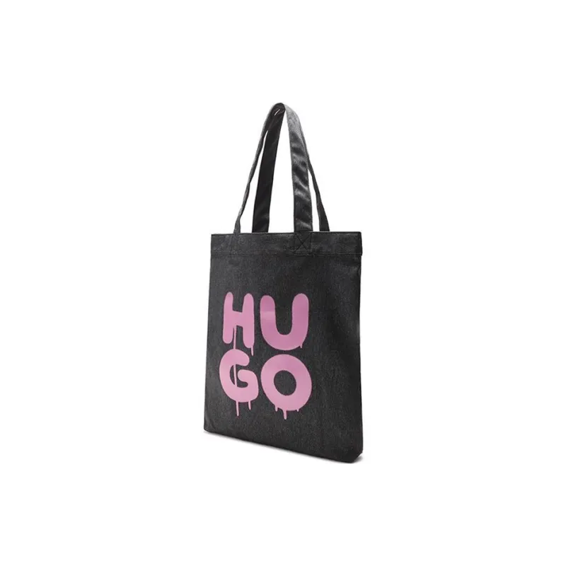 HUGO BOSS SS23 Polyester Tote Bag, Shopping Bag, Handbag, Shoulder Bag Regular Men's Charcoal Gray-1