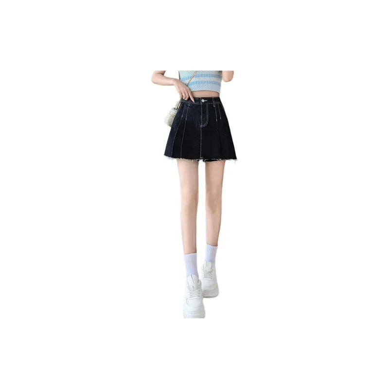 【dme】 Denim Short Skirts Women's Dark Blue-1