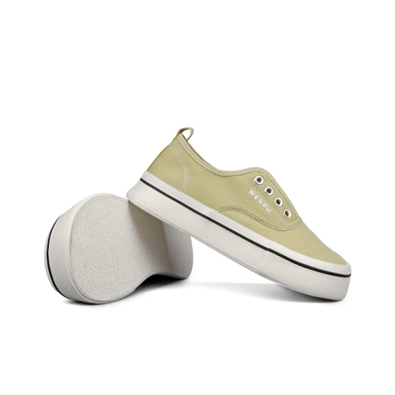 WENPU Anti-Slip Wear-Resistant Breathable Lightweight Low-Top Canvas Shoes Women's-9