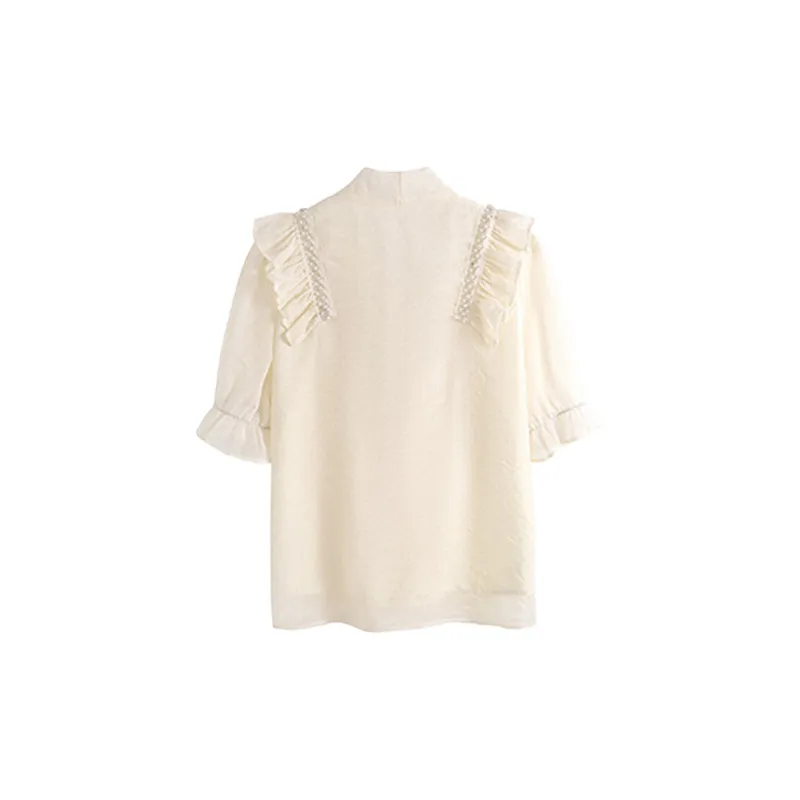 KUNZHUDAXIANG Shirts Women's Apricot-1