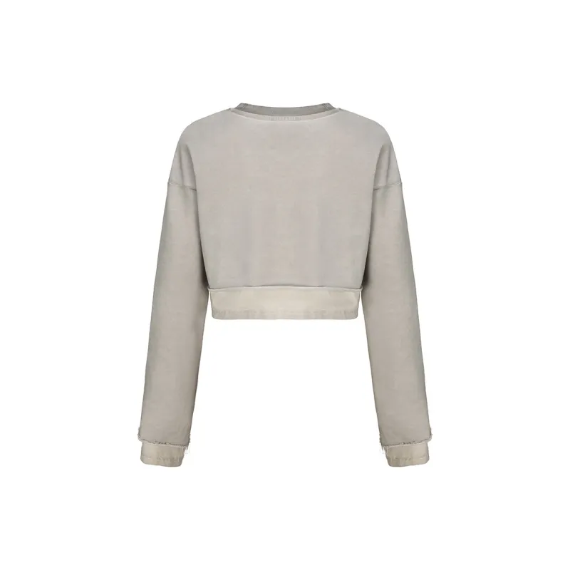 VANN VALRENCÉ Sweatshirt Women's Distressed Gray-1