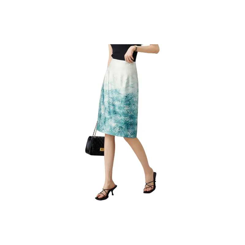 【dme】 Casual Long Skirt Women's Blue-2