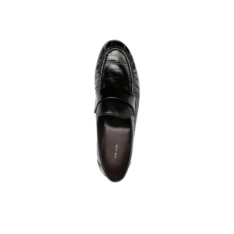 THE ROW Ruched-Detailed Almond Toe Loafers Women's-3