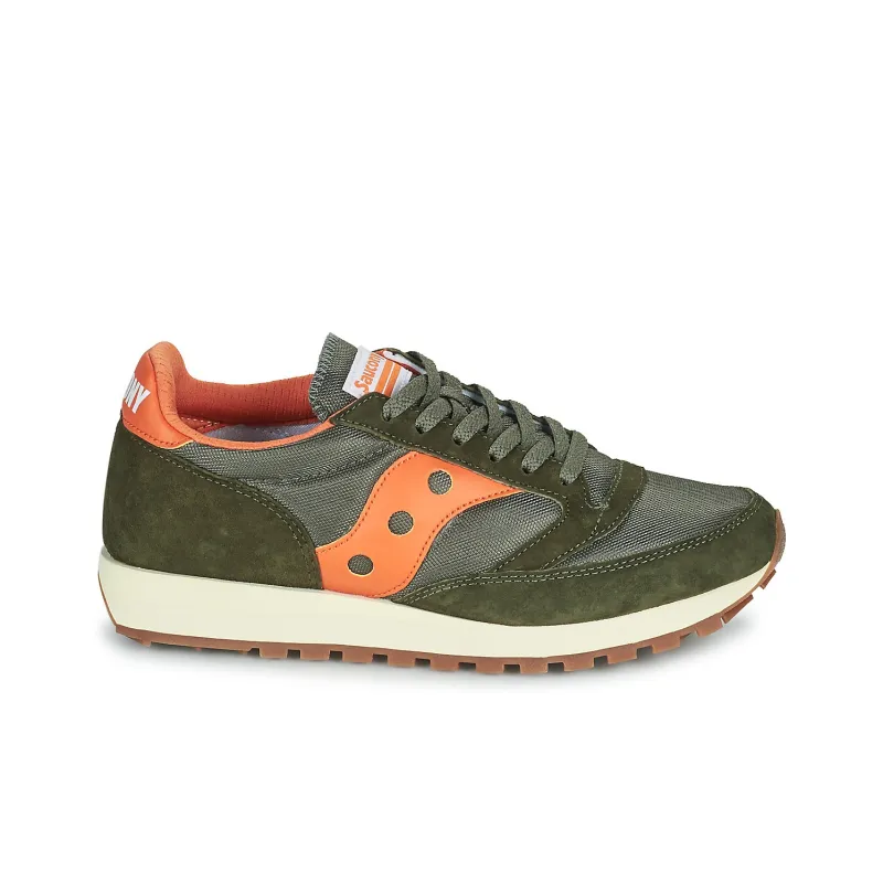 Saucony Jazz 81 Cushioned Slip-Resistant Low-Top Casual Running Shoes Men's Green Orange-1