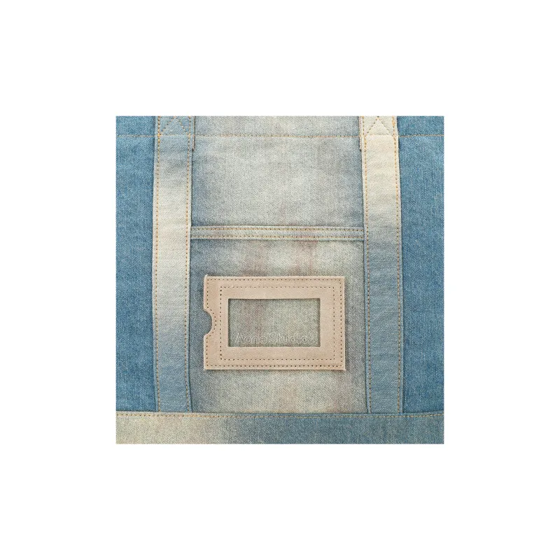 Acne Studios Denim Tote Bag, Shopping Bag, Handbag Regular Women's Light Blue/Beige-8