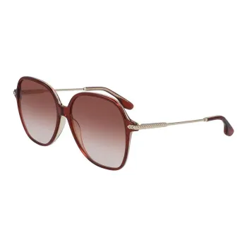 Victoria Beckham Irregular Shape Sunglasses Women's Red Brown