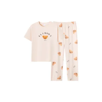 Huggy Kissy Pajama Set Women's Apricot