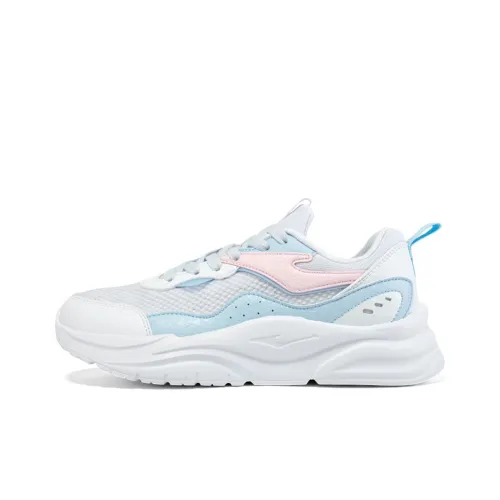 Erke Cushioning Breathable Lightweight Running Shoes Women's White Blue