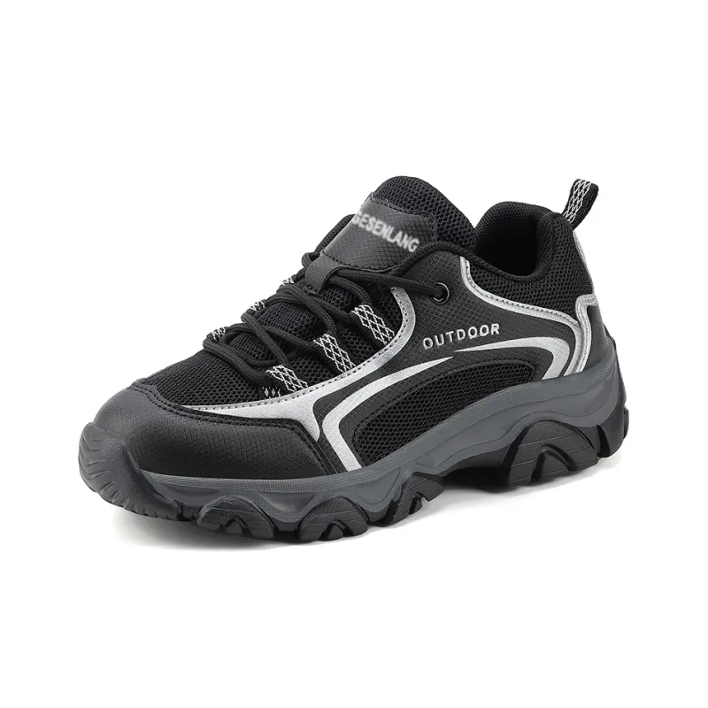 GESENLANG Cushioned Slip Resistant Breathable Low Top Trekking Shoes Men's Black-1