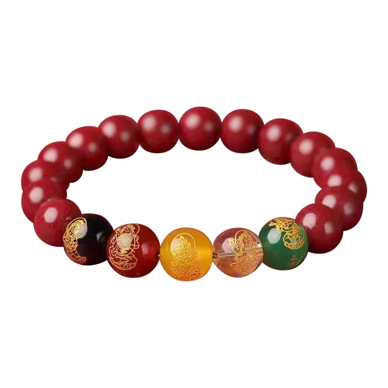 Honglangji Reconstructed Cinnabar Jade Bracelets Unisex-0