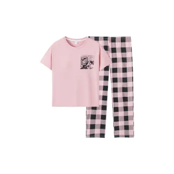 Huggy Kissy Pajama Set Women's Pastel Pink