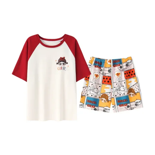 The Story Of The Flower Season Pajama Set Women's _Nsec Apricot Red