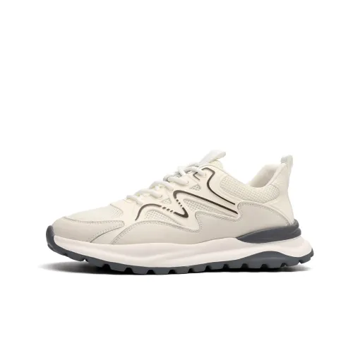 TRUMPPIPE Wear-Resistant Lightweight Height Increasing Low-Top Casual Shoes Men's White