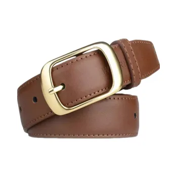 Warrior Minimalist Style Pin Buckle With Denim Belt In Casual Cinched Waist Genuine Leather Leather Belts Women's 2.8cm