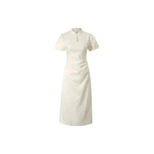 Udon House Short-Sleeved Dresses Women's Off White