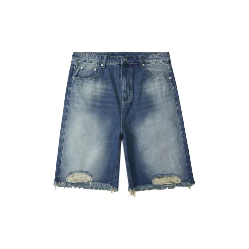 WAYNEXZAVIER Denim Shorts Men Blue