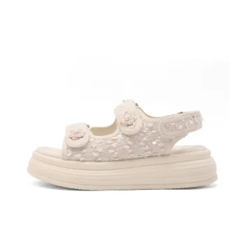 BELLE Strap Sandals 5cm Women's Beige Black