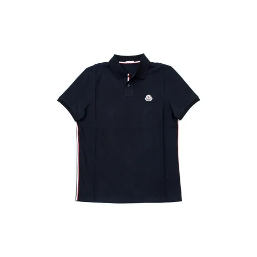 Moncler Polo Shirts Men Marine Blue