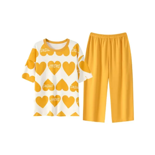 The Story Of The Flower Season Pajama Set Women's Yellow