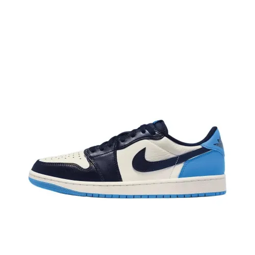 Air Jordan 1 Vintage Basketball Shoes Men Low-Top Black/White/Blue