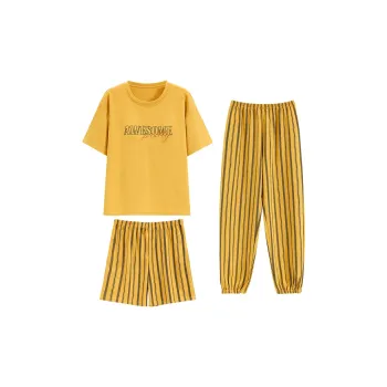 The Story Of The Flower Season Pajama Set Women's Yellow